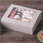 画像1: スタイリッシュBOX グレー 窓付 (1)