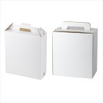 画像1: 瓶ビール箱 白 持ち手付 3本・6本用 (1)